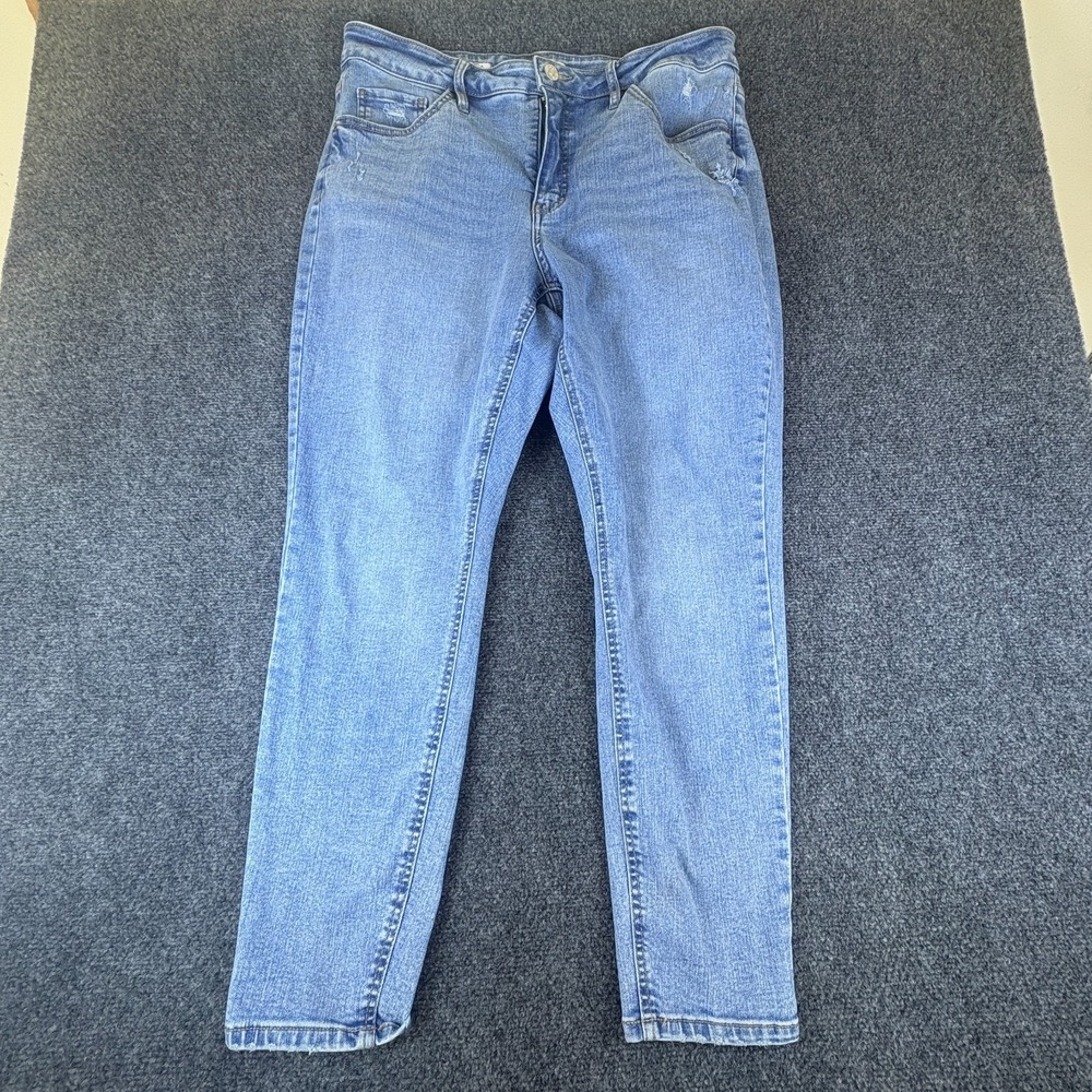 Ava‎ & Viv Skinny Jeans Womens 35x28 Blue Denim Cotton Stretch High Rise Casual